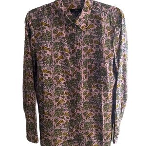 J.Crew Silk Floral Tiger Blouse Size 12